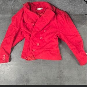 Vintage Karl Lagerfeld Red Double-Breasted Blazer Jacket From Canada